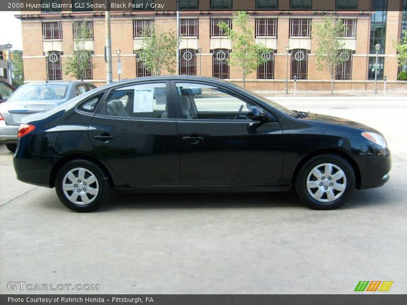 Black Pearl / Gray 2008 Hyundai Elantra GLS Sedan