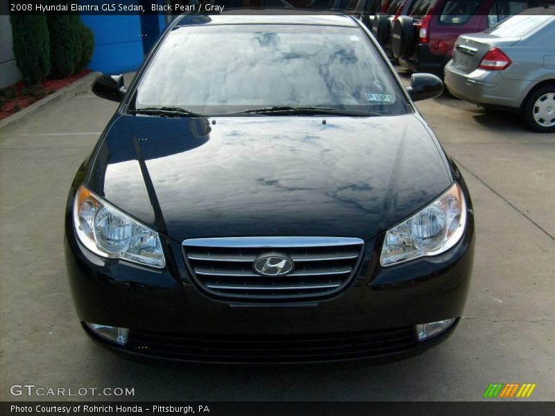 Black Pearl / Gray 2008 Hyundai Elantra GLS Sedan