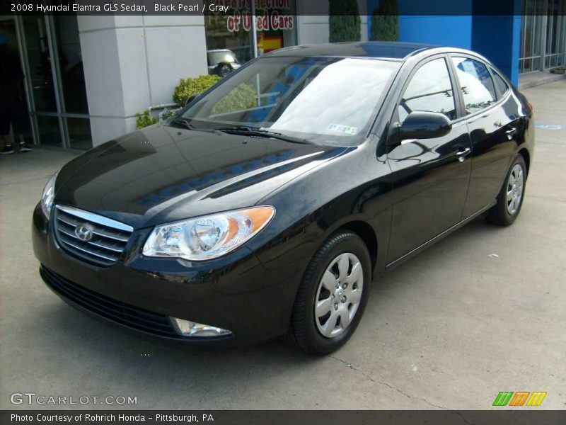 Black Pearl / Gray 2008 Hyundai Elantra GLS Sedan