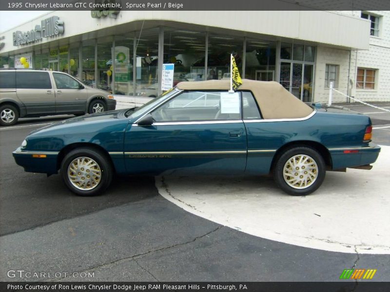 Spruce Pearl / Beige 1995 Chrysler Lebaron GTC Convertible