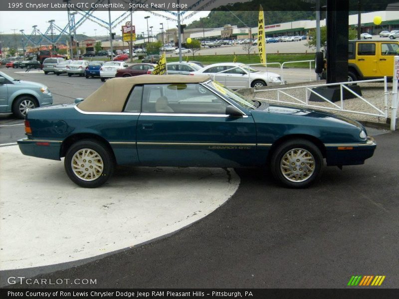 Spruce Pearl / Beige 1995 Chrysler Lebaron GTC Convertible