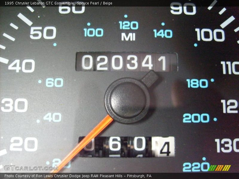 Spruce Pearl / Beige 1995 Chrysler Lebaron GTC Convertible