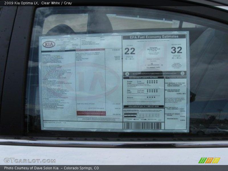 Clear White / Gray 2009 Kia Optima LX
