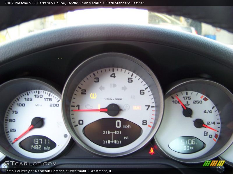 Arctic Silver Metallic / Black Standard Leather 2007 Porsche 911 Carrera S Coupe