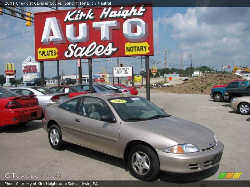 Sandrift Metallic / Neutral 2001 Chevrolet Cavalier Coupe