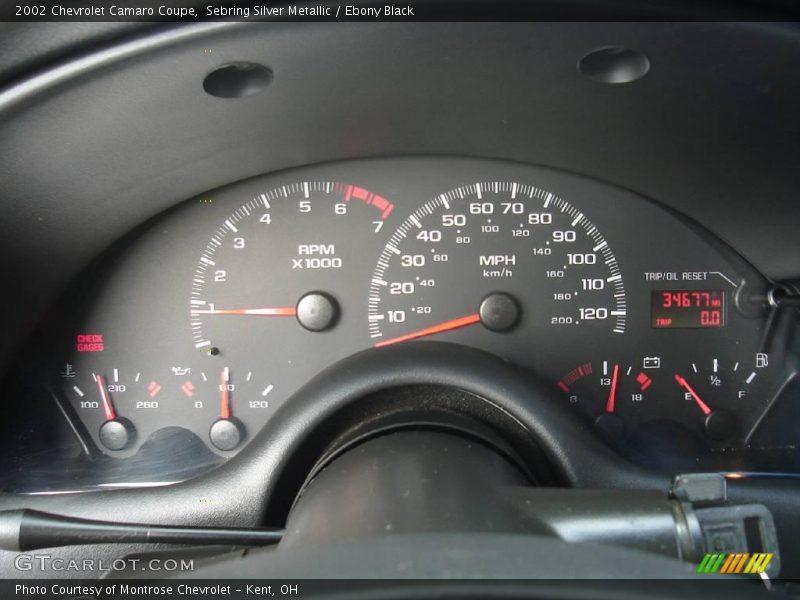 Sebring Silver Metallic / Ebony Black 2002 Chevrolet Camaro Coupe