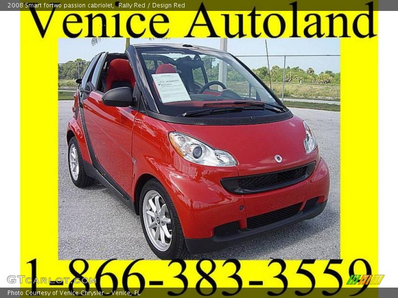 Rally Red / Design Red 2008 Smart fortwo passion cabriolet