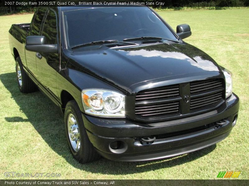 Brilliant Black Crystal Pearl / Medium Slate Gray 2007 Dodge Ram 3500 SLT Quad Cab