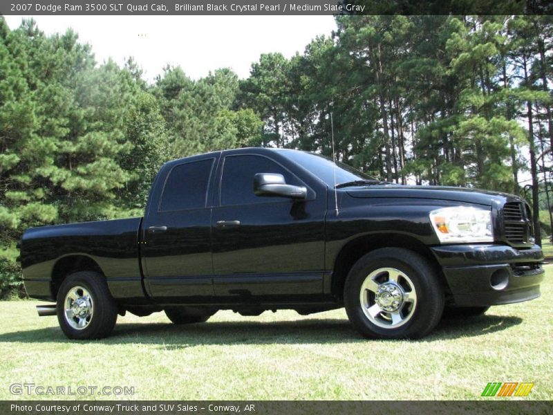 Brilliant Black Crystal Pearl / Medium Slate Gray 2007 Dodge Ram 3500 SLT Quad Cab