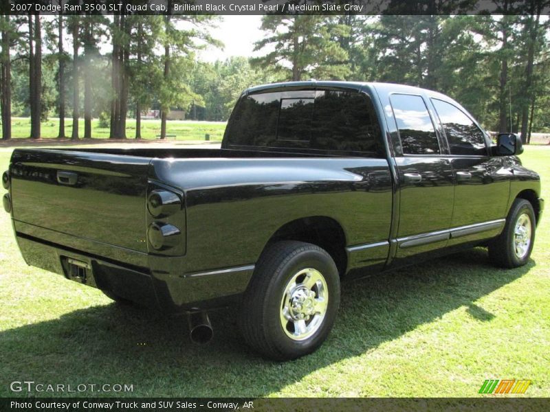Brilliant Black Crystal Pearl / Medium Slate Gray 2007 Dodge Ram 3500 SLT Quad Cab