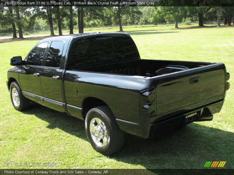 Brilliant Black Crystal Pearl / Medium Slate Gray 2007 Dodge Ram 3500 SLT Quad Cab