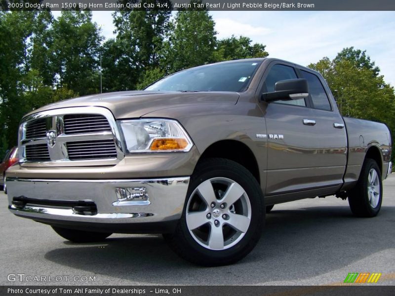 Austin Tan Pearl / Light Pebble Beige/Bark Brown 2009 Dodge Ram 1500 Big Horn Edition Quad Cab 4x4