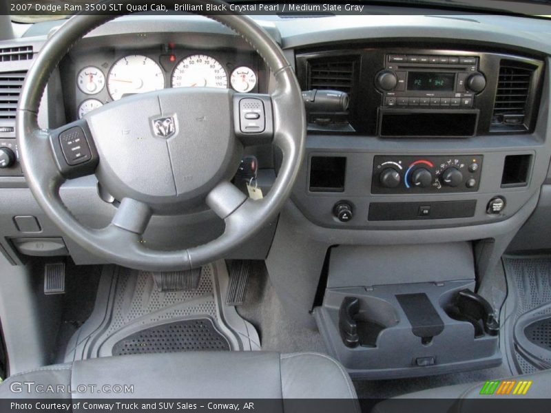 Brilliant Black Crystal Pearl / Medium Slate Gray 2007 Dodge Ram 3500 SLT Quad Cab