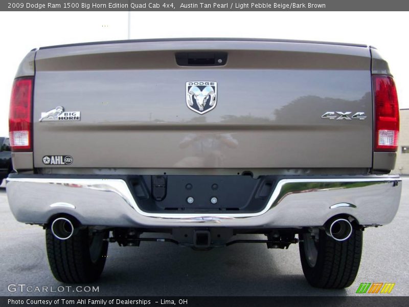 Austin Tan Pearl / Light Pebble Beige/Bark Brown 2009 Dodge Ram 1500 Big Horn Edition Quad Cab 4x4