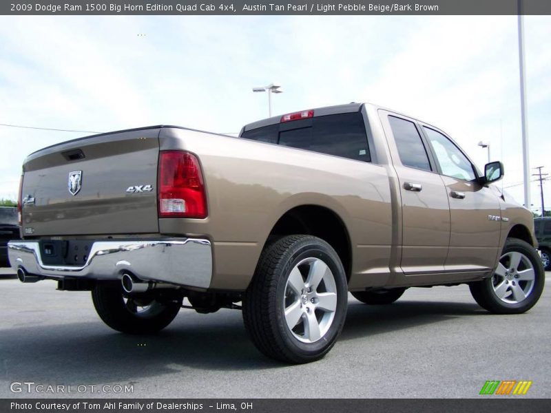 Austin Tan Pearl / Light Pebble Beige/Bark Brown 2009 Dodge Ram 1500 Big Horn Edition Quad Cab 4x4