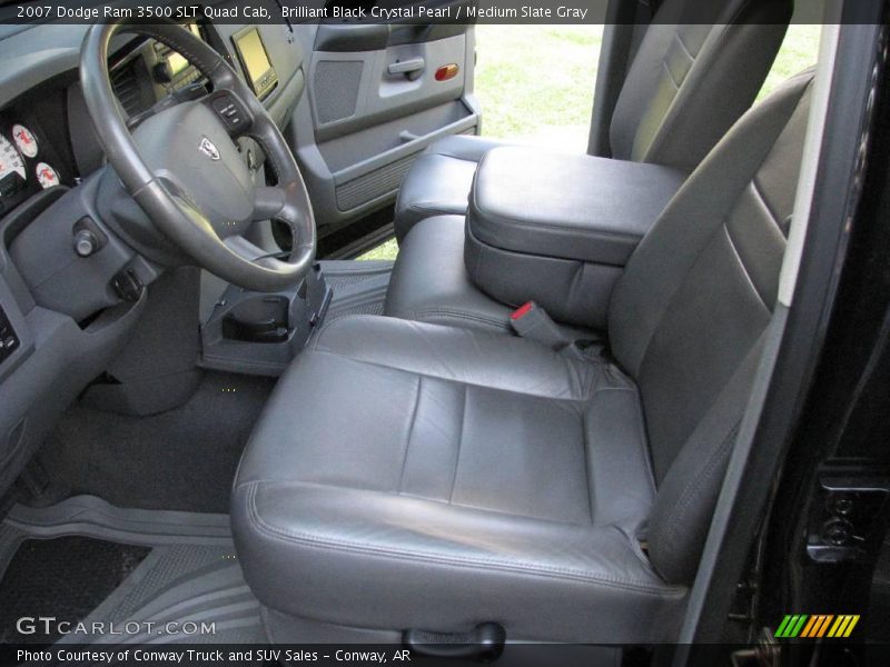 Brilliant Black Crystal Pearl / Medium Slate Gray 2007 Dodge Ram 3500 SLT Quad Cab