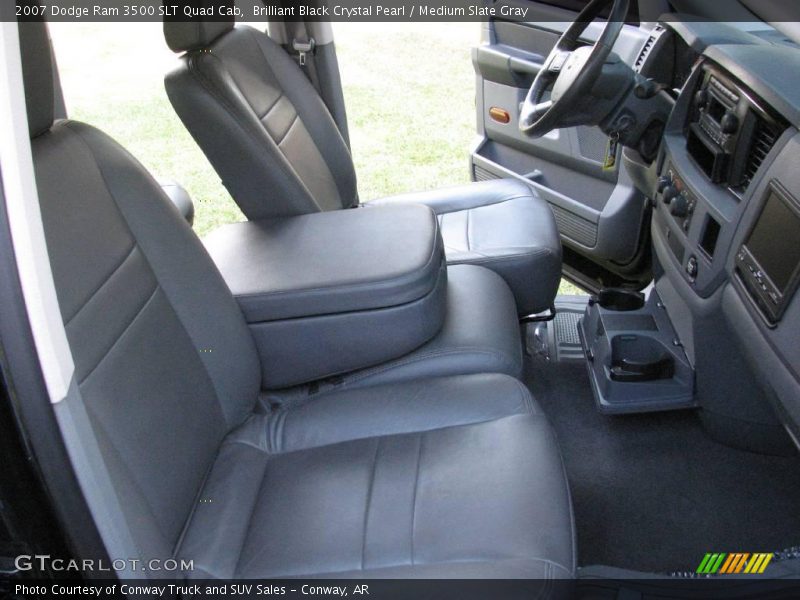 Brilliant Black Crystal Pearl / Medium Slate Gray 2007 Dodge Ram 3500 SLT Quad Cab