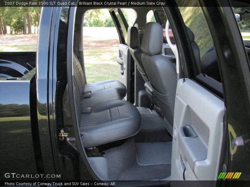 Brilliant Black Crystal Pearl / Medium Slate Gray 2007 Dodge Ram 3500 SLT Quad Cab