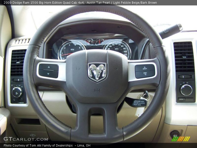 Austin Tan Pearl / Light Pebble Beige/Bark Brown 2009 Dodge Ram 1500 Big Horn Edition Quad Cab 4x4