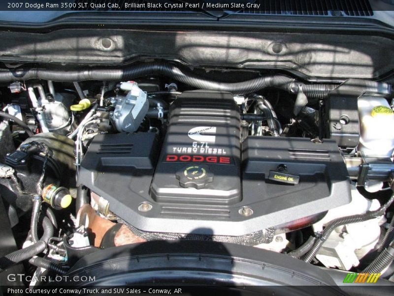 Brilliant Black Crystal Pearl / Medium Slate Gray 2007 Dodge Ram 3500 SLT Quad Cab