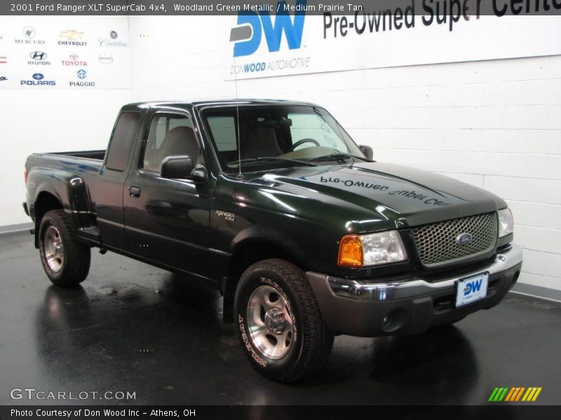 Woodland Green Metallic / Medium Prairie Tan 2001 Ford Ranger XLT SuperCab 4x4