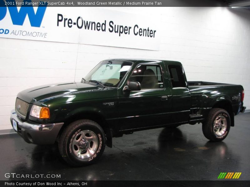 Woodland Green Metallic / Medium Prairie Tan 2001 Ford Ranger XLT SuperCab 4x4