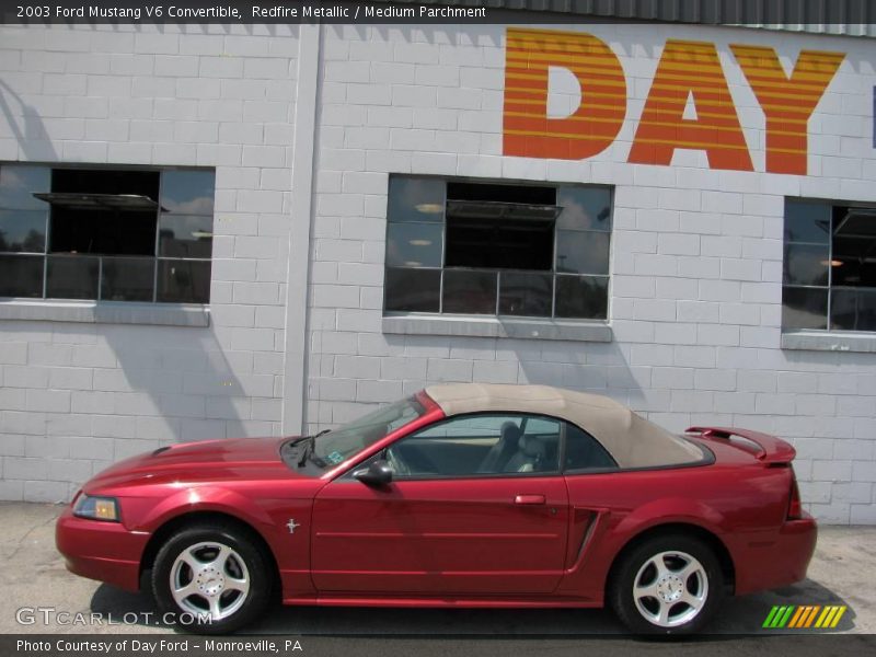 Redfire Metallic / Medium Parchment 2003 Ford Mustang V6 Convertible