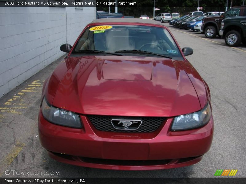 Redfire Metallic / Medium Parchment 2003 Ford Mustang V6 Convertible