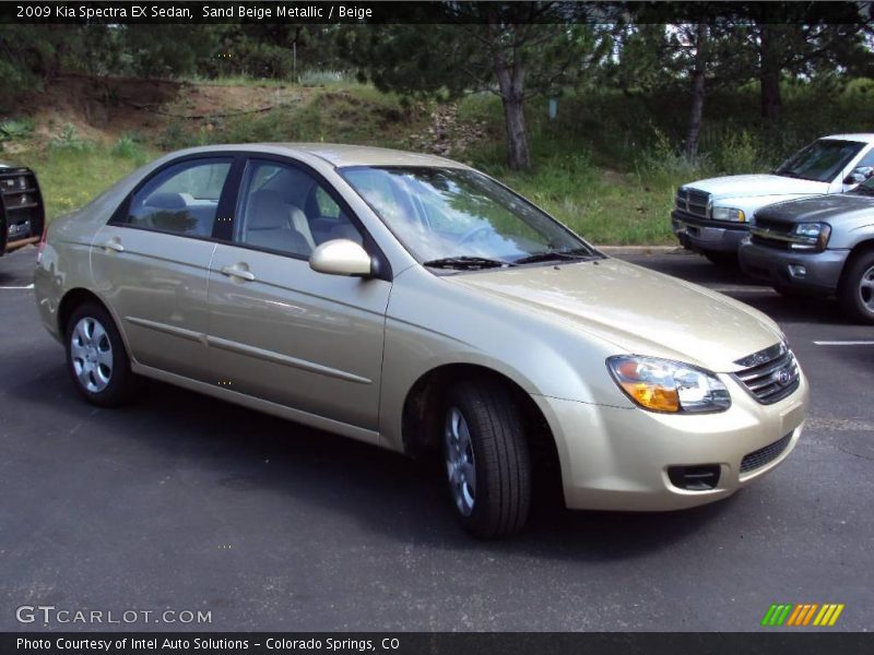 Sand Beige Metallic / Beige 2009 Kia Spectra EX Sedan