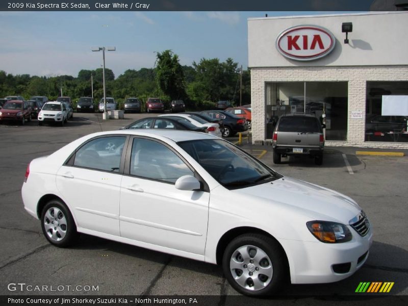 Clear White / Gray 2009 Kia Spectra EX Sedan