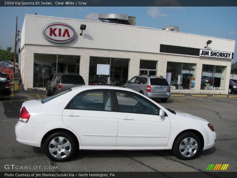 Clear White / Gray 2009 Kia Spectra EX Sedan