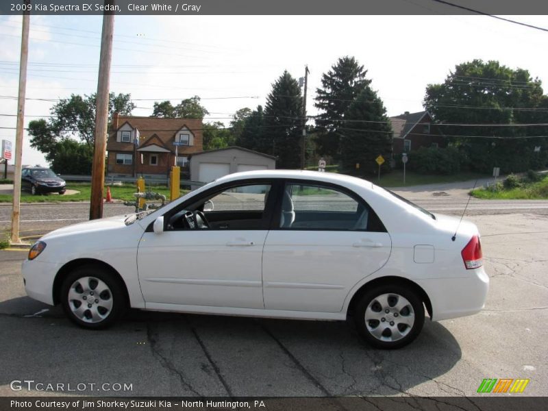 Clear White / Gray 2009 Kia Spectra EX Sedan