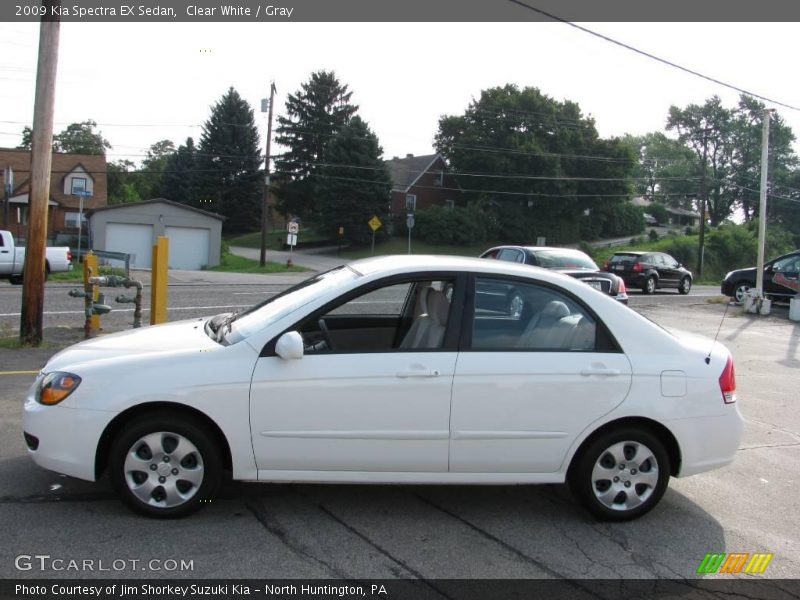 Clear White / Gray 2009 Kia Spectra EX Sedan