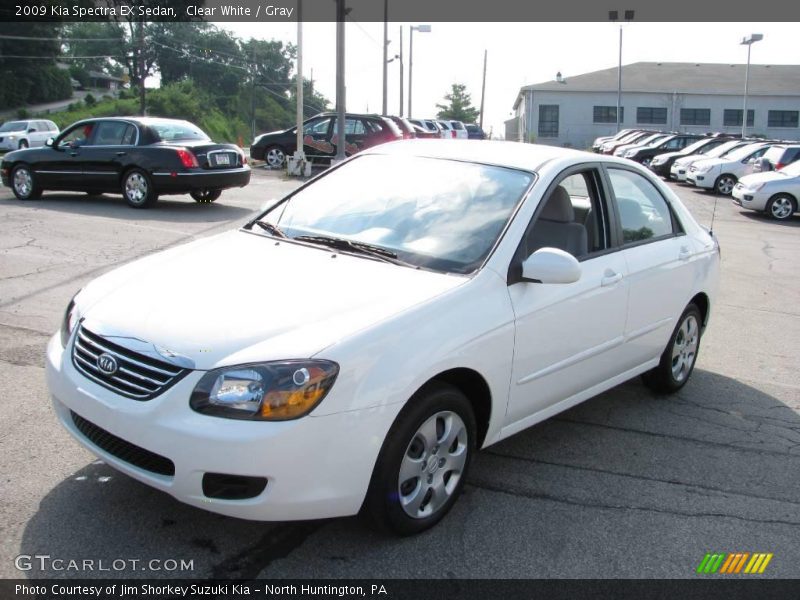 Clear White / Gray 2009 Kia Spectra EX Sedan
