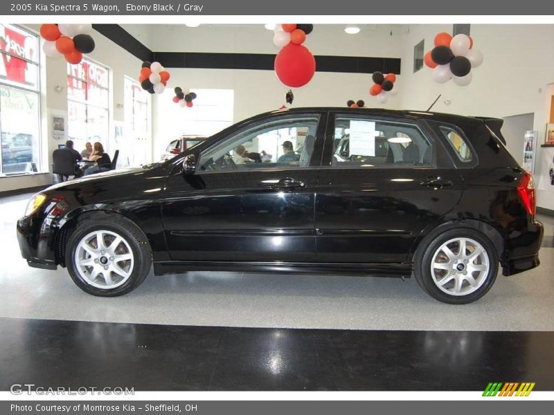 Ebony Black / Gray 2005 Kia Spectra 5 Wagon