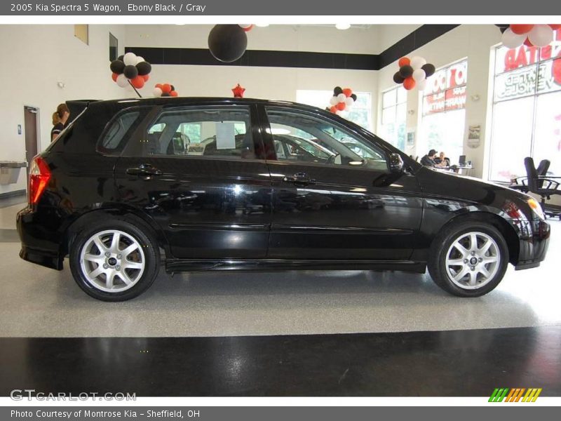 Ebony Black / Gray 2005 Kia Spectra 5 Wagon