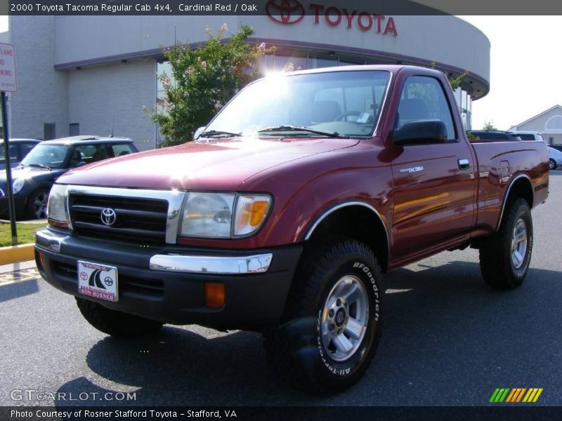 Cardinal Red / Oak 2000 Toyota Tacoma Regular Cab 4x4