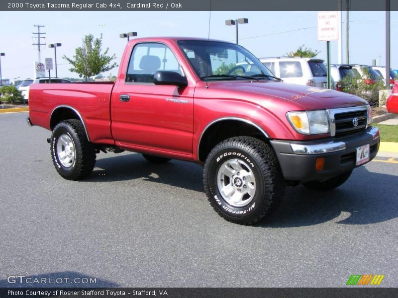 Cardinal Red / Oak 2000 Toyota Tacoma Regular Cab 4x4