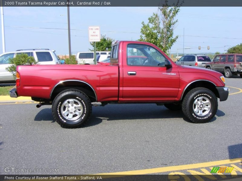 Cardinal Red / Oak 2000 Toyota Tacoma Regular Cab 4x4