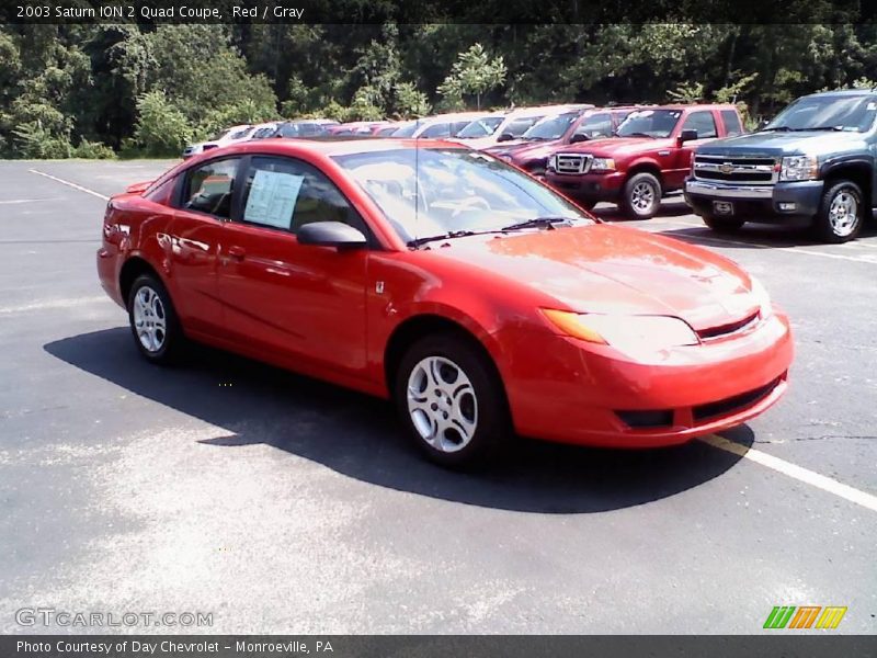 Red / Gray 2003 Saturn ION 2 Quad Coupe