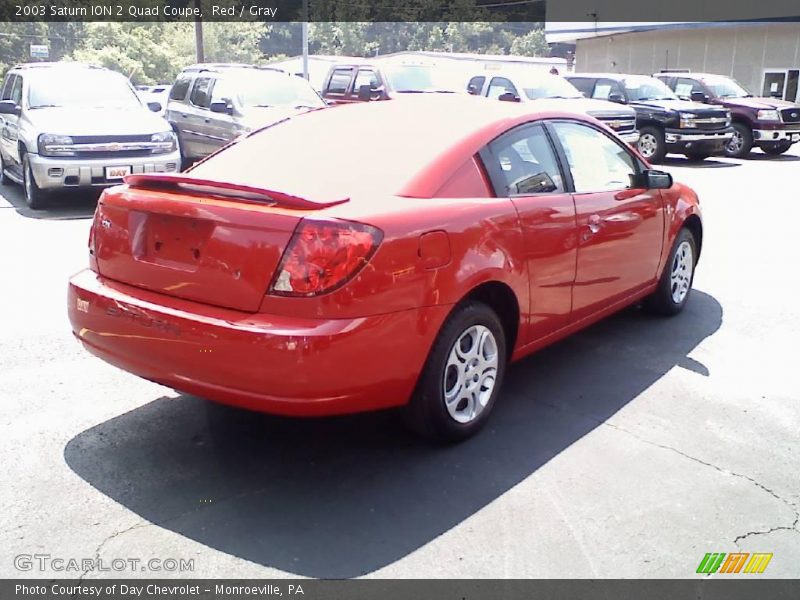 Red / Gray 2003 Saturn ION 2 Quad Coupe