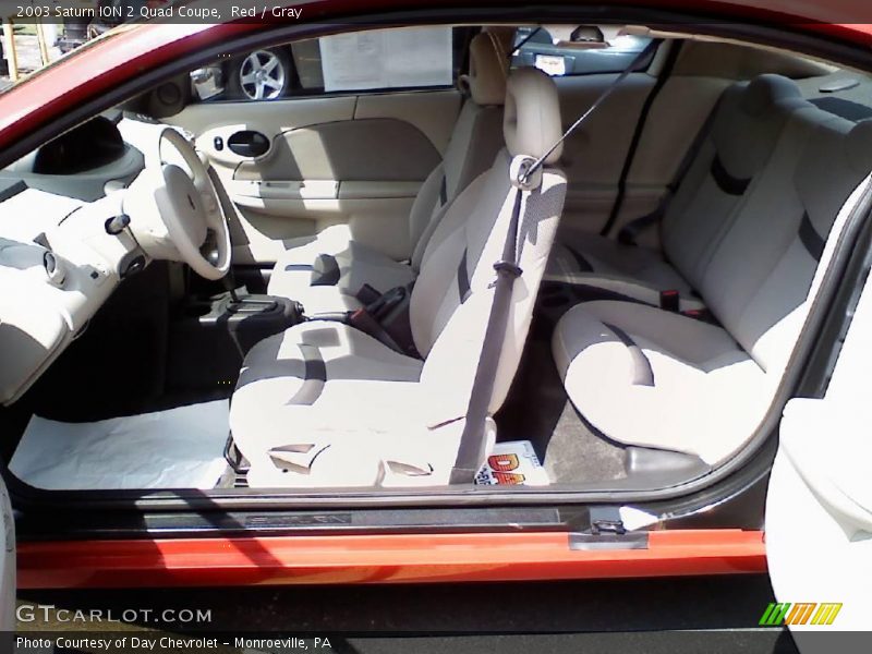 Red / Gray 2003 Saturn ION 2 Quad Coupe