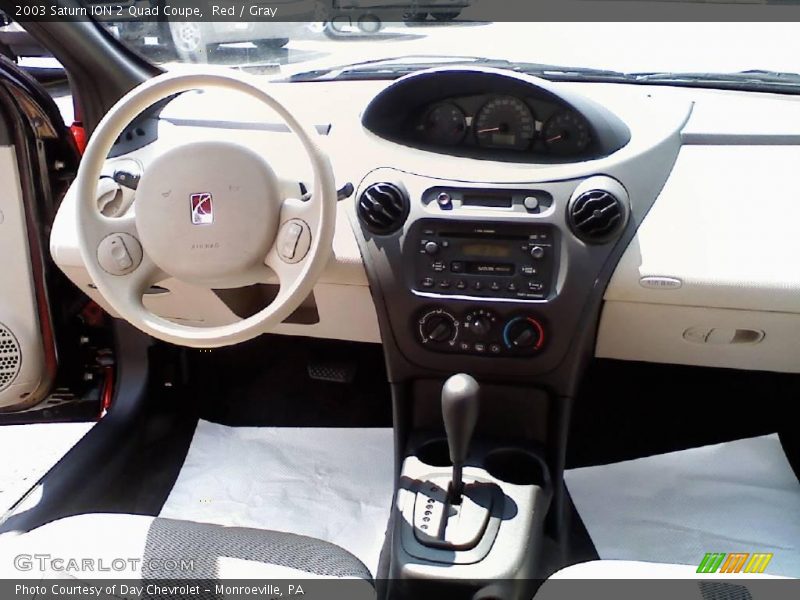Red / Gray 2003 Saturn ION 2 Quad Coupe