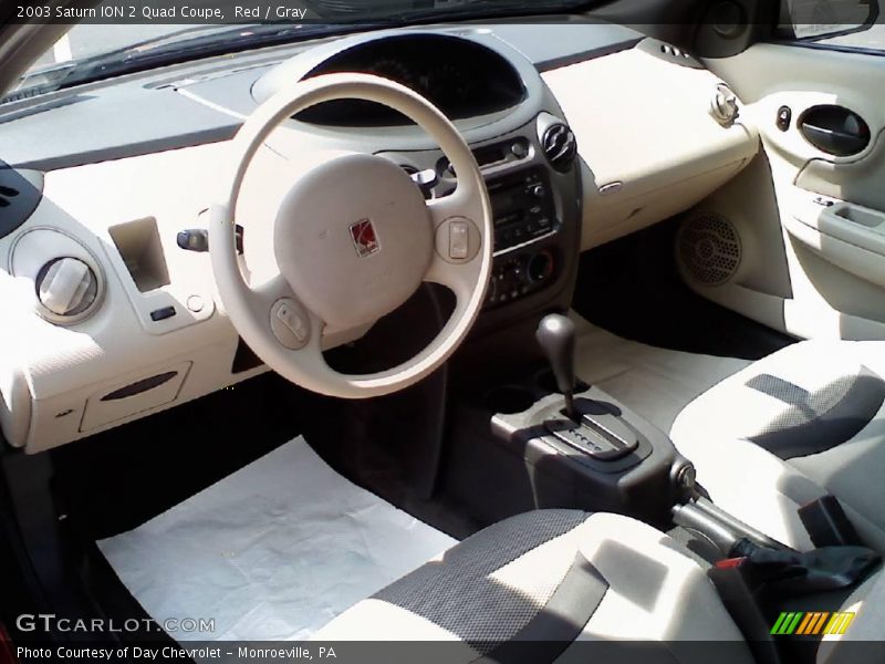 Red / Gray 2003 Saturn ION 2 Quad Coupe