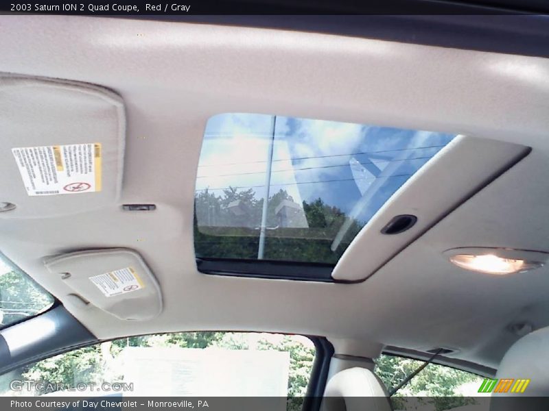 Red / Gray 2003 Saturn ION 2 Quad Coupe