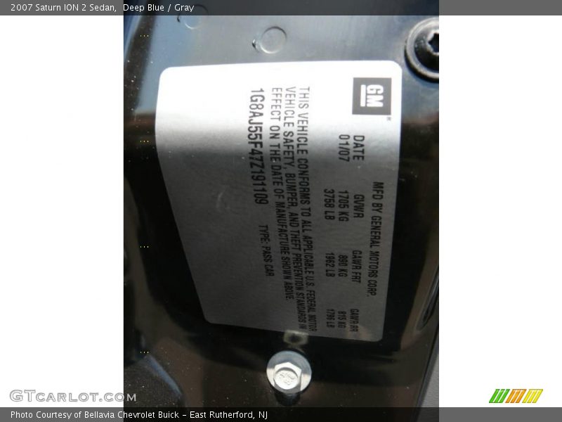 Deep Blue / Gray 2007 Saturn ION 2 Sedan