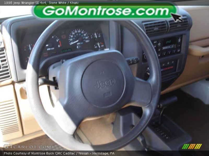 Stone White / Khaki 1998 Jeep Wrangler SE 4x4