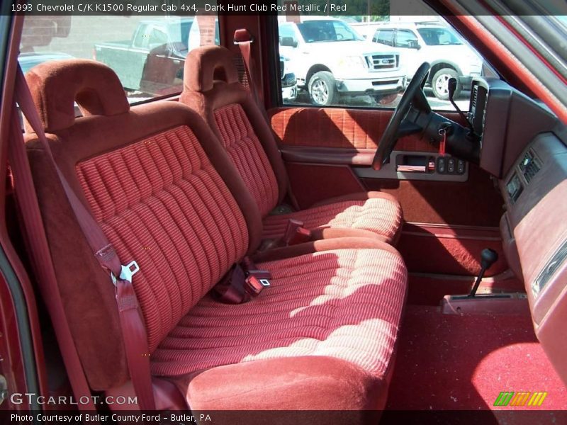 Dark Hunt Club Red Metallic / Red 1993 Chevrolet C/K K1500 Regular Cab 4x4