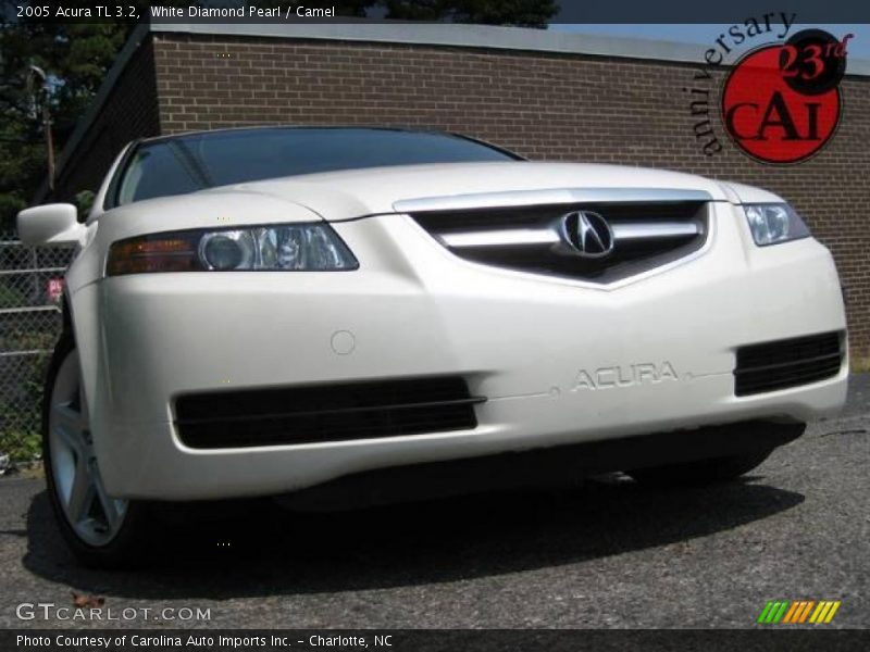 White Diamond Pearl / Camel 2005 Acura TL 3.2