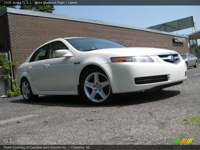 White Diamond Pearl / Camel 2005 Acura TL 3.2